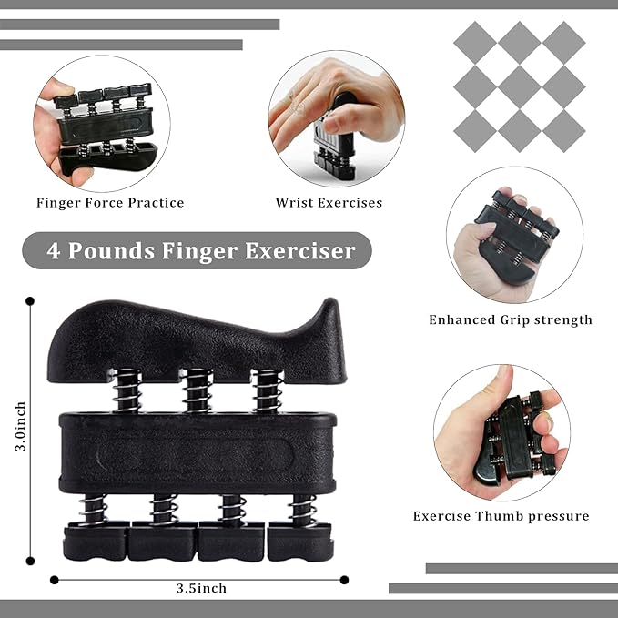 Grip Trainers, Including Forearm Strengtheners, Finger Trainers, Mechanical Counting Grips, Grip Balls, Hand Grippers, Strengthening Devices for Strength Training, Grip Improvement and Hand Exercises (5-Pack)