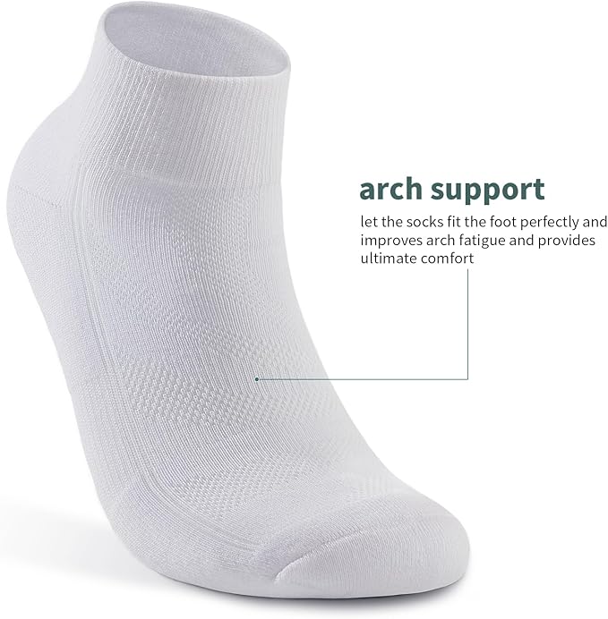 Lapulas 6 Pack Men's Ankle Socks with Cushion, Cotton Quarter Socks for Sport Training Running