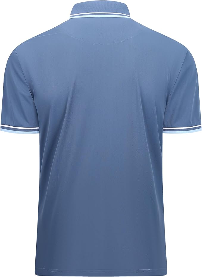 Esabel.C Jacquard Golf Shirts for Men Moisture Wicking Short Sleeve Performance Dry Fit Active Mens Polo Shirts