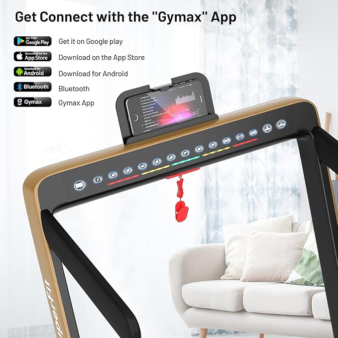 GYMAX Walking Pad, Dual LED Display 2 in 1 Under Desk Treadmill for Home with Remote & Smart App Control, 2.25HP Foldable Portable Treadmill Running Machine for Office Small Space