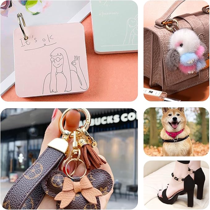 10 Pack 3/4 Inch Trigger Spring O Rings, Metal Round Carabiner Clip Snap Hook, Spring Keyring Buckles for Replacement Purse Strap, Paracord Lanyard Clips, Keychain Rings Hardware DIY Crafts Making