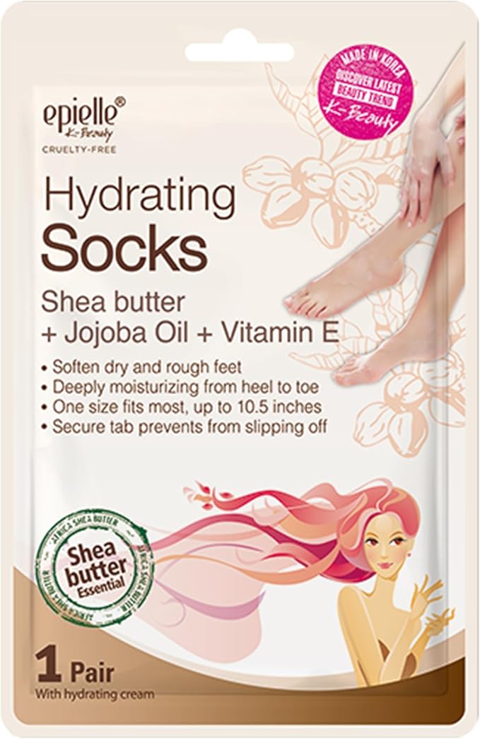 Epielle Hydrating & Moisturizing Hand & Foot Masks 12 Pairs, Relieve and Soften Dry Hands & Cracked Heels with Shea Butter & Sunflower Seed Oil, Korean Skin Care, Spa Set, Self Care Gifts for Women