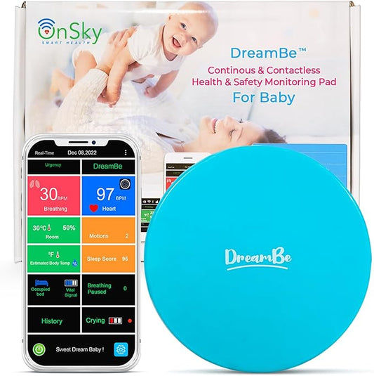 DreamBe-2 Contactless Smart Health Heart & Breathing Monitor for Toddlers & Children. Real-Time Sleep Tracker – Monitor on App Anywhere, Anytime – Touch-Screen Display WiFi - Night Vision Camera
