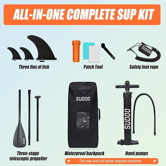 Inflatable Stand Up Paddle Board 10‘x30‘‘- Ultra-Light SUP with Backpack, Pump, Paddle, Coil Leash, 3 Fins, Repair Kit, Stable Design, Non-Slip EVA Deck for Adults & Youth