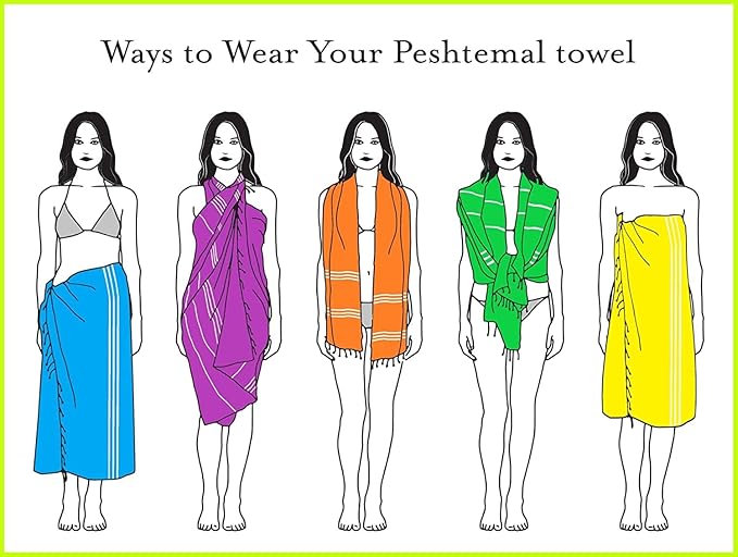 HAVLULAND Turkish Beach Towels Oversized -100% Turkish Cotton Super Soft Lightweight - Absorbent and Quick Drying Bath Towel - Sand Free Beach Towel - Turkish Towels for Adults (Purple, 12 Pack)