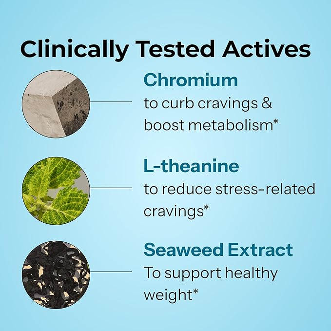 HUM Counter Cravings - Chromium Craving Suppressants with L-Theanine, Seaweed Extract & Forskolin to Support a Healthy Lifestyle (60-Count)
