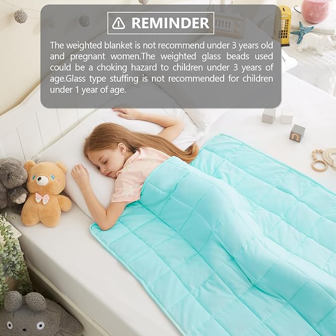 L'AGRATY Weighted Blanket - 36"x48" 3lbs Weighted Blanket Microfiber Material with Glass Beads Small Blanket for All-Season Summer Fall Winter Soft Thick Blanket