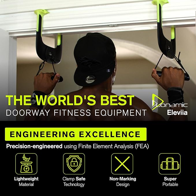 Duonamic Eleviia: Portable Doorway Pull-Up Bar – Lightweight, Travel-Ready, 250 lb Capacity