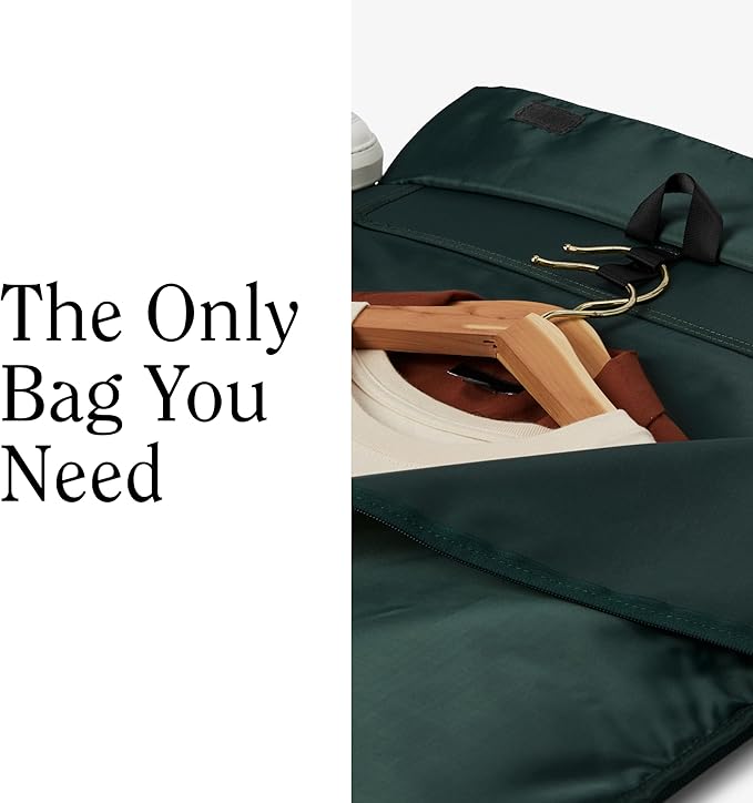 Halfday Convertible 2-in-1 Garment Duffel Weekender Bag 45L | Wrinkle-Free Travel, Hanging Suit Compartment, Shoe Pockets, Trolley Sleeve. Durable & Water-Resistant Carry-On, Hunter