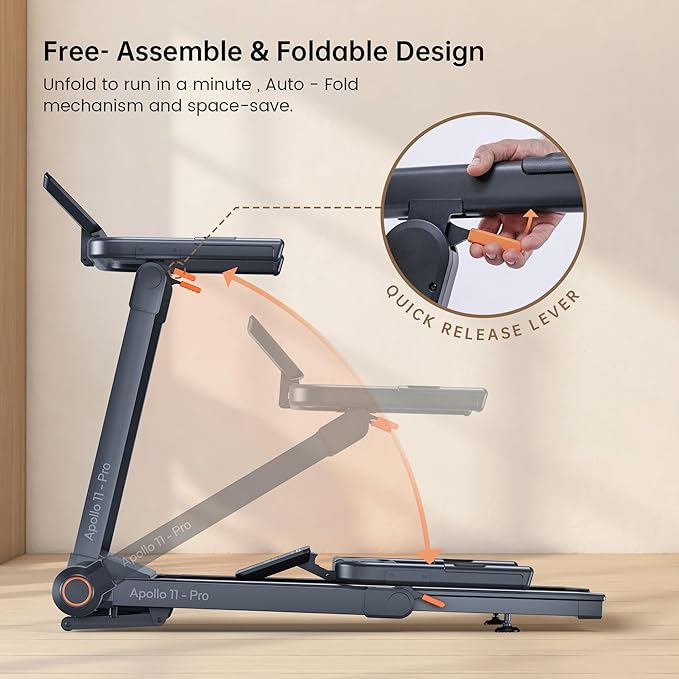 Foldable Treadmill with 15% Auto Incline & 10MPH - Commercial 3.5HP Brushless Quiet, 18"x48" Wide Running Deck, Walking Pad Treadmill for Home Gym Office, 350lbs Capacity, APP - No Installation