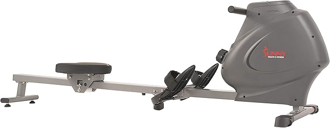 Sunny Health & Fitness Magnetic Rowing Machine for Home Exercise, Quiet & Smooth Rower with Compact Storage and Optional Free SunnyFit App Connectivity