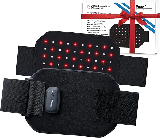 Wireless Lower Back Therapy Pad – Soothing 660nm Red & 850nm Near-Infrared Light with Built-in Gentle Heating Wires for Arthritis & Muscle Pain Relief | Auto Shut-Off