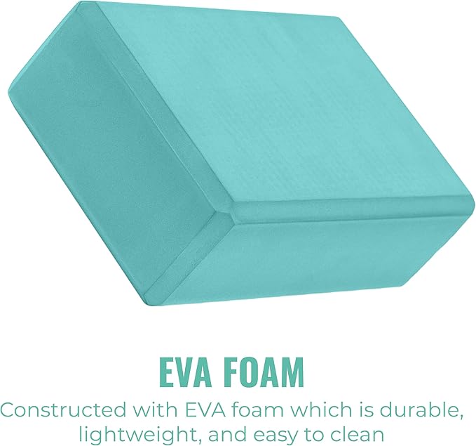 3" Yoga Block, 10 Pack Bulk EVA Foam Yoga Blocks, Firm and Supportive Yoga Brick, Balance Foam for Stretching, Pilates, and Workout, 3" x 6" x 9"