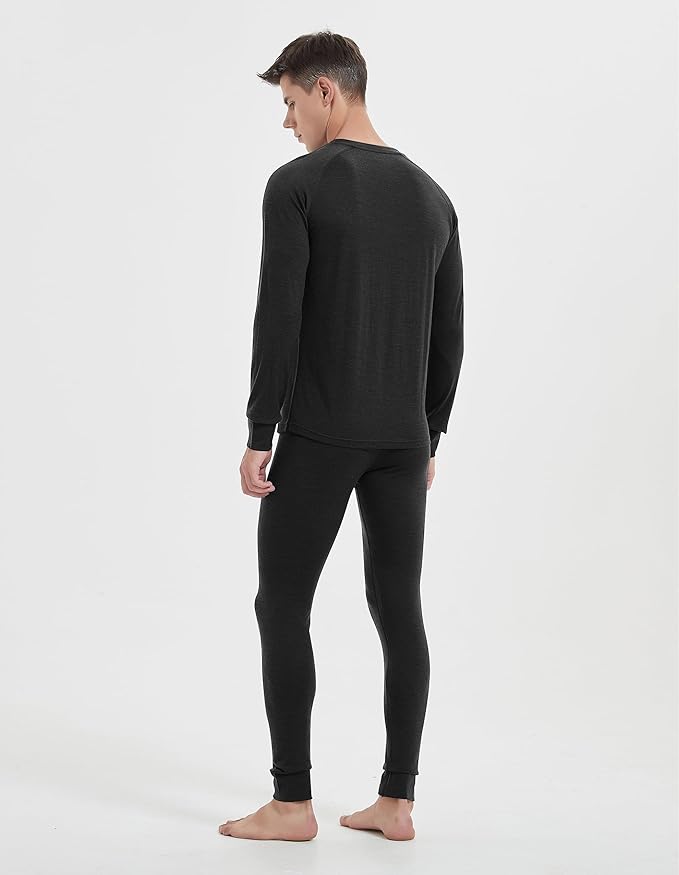 Iguana Mens 100% Merino Wool Base Layer Sets for Ski Lightweight Thermal Underwear