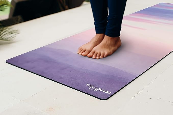 YOGA DESIGN LAB | The Combo Yoga Mat | 2-in-1 Mat+Towel | Eco Luxury | Ideal for Hot Yoga, Power, Bikram, Ashtanga, Sweat | Studio Quality | Includes Carrying Strap!