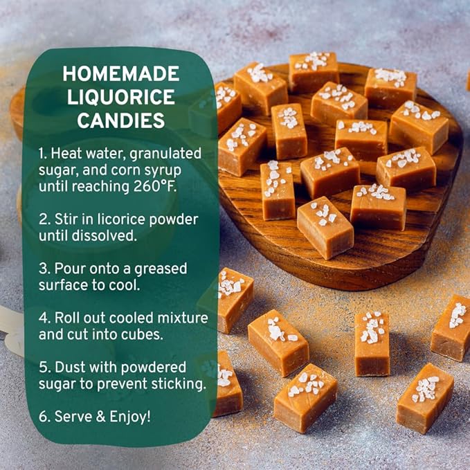 HANDPICK Licorice Root Powder (226g/8oz) Non GMO, Gluten Free, 100% Raw Ground Mulethi, Sourced from India, Glycyrrhiza Glabra, Packed in Resealable Ziplock Pouch