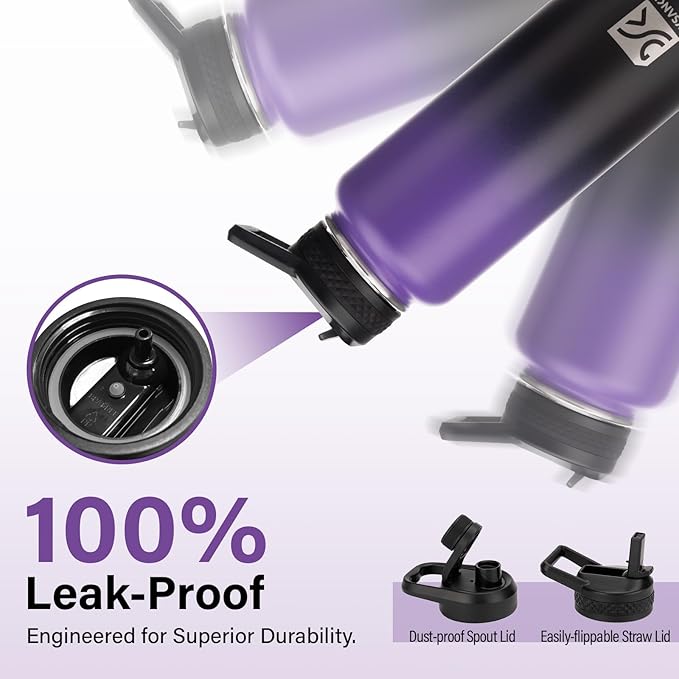 Insulated Water Bottle | Thickened Stainless Steel Vacuum Metal | Portable Sports Water Jug for Gym and Hiking with Straw, Carrier Bag, Handle Strap | BPA-Free 40 oz