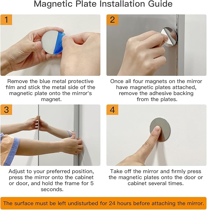 55"x16" Magnetic Mirror Lightweight Full-Length Mirror | Strong Adhesion, Easy Installation | Suitable for Refrigerators, Glass Walls, Wooden Doors, and More | 8.2kg Ultra-Strong Support | White