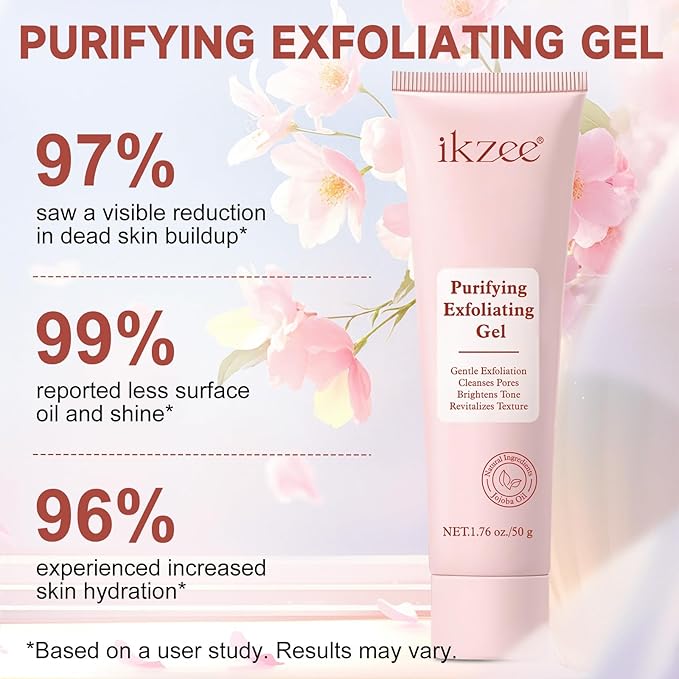 Gentle Purifying Exfoliating Gel for improving Skin Tone & Texture, Deas Skin Cells/Pore Dirt/Excess Sebum/Impurities Remover, Hydration, Natural Formula, 1.76 Oz/50 G