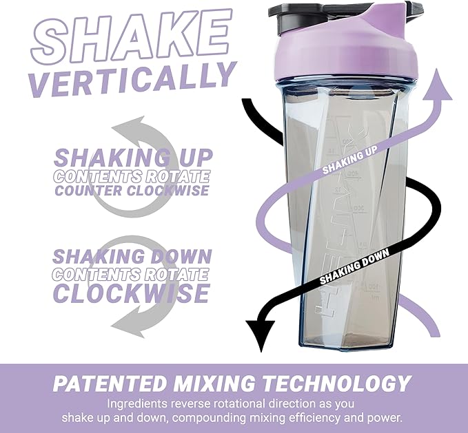 HELIMIX 2.0 Vortex Blender Shaker Bottle Holds upto 28oz | No Blending Ball or Whisk | USA Made | Portable Pre Workout Whey Protein Drink Shaker Cup | Mixes Cocktails Smoothies Shakes | Top Rack Safe