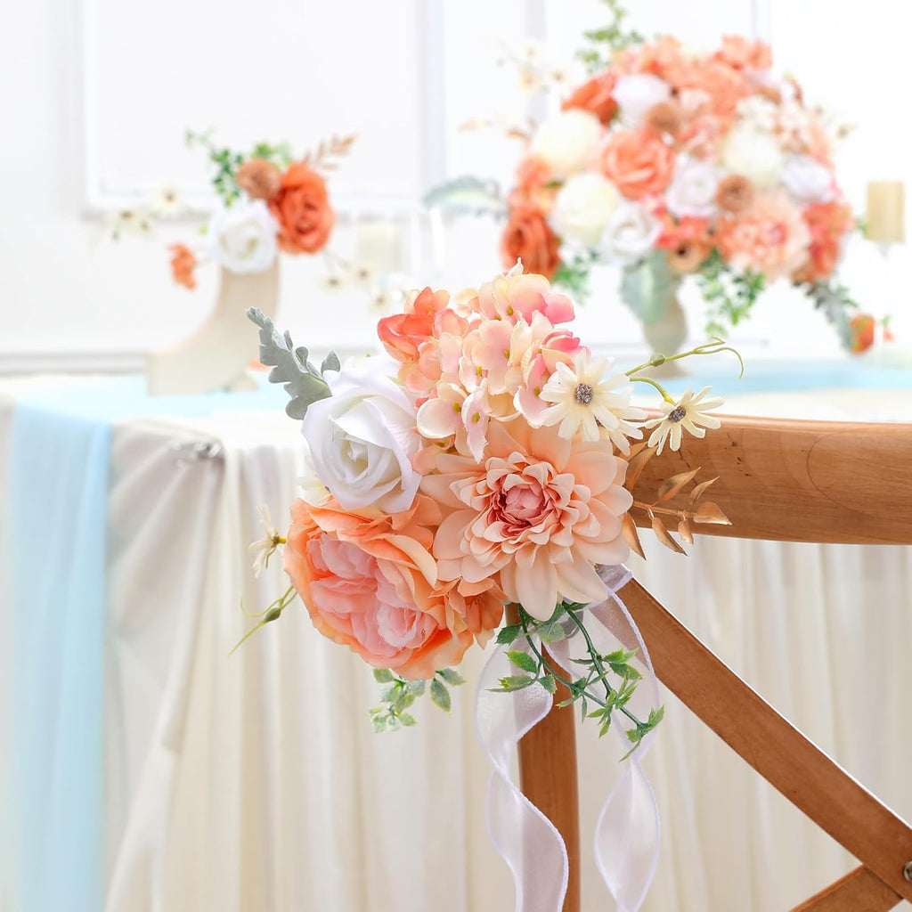 Artificial Flowers Combo for DIY Wedding Bouquets Combo Centerpieces Arrangements Party Bridal Baby Shower Home Decorations-Nude Color