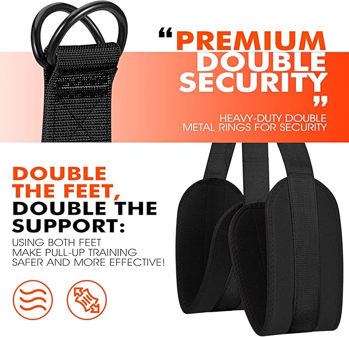 HPYGN Pull Up Assistance Bands, Heavy Duty Resistance Band for Pull Up Bar, Adjustable Weight/Size with Fabric Feet/Knee Rest, Bands for Pull Up Assist for Strength Training, Pull Up Assist Band