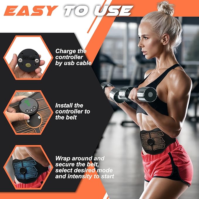 FDA Cleared, MHD TENS Ab Stimulator, TENS & PMS Muscle Stimulator and Muscle Improvement - Your Ab Machine for Effortless Fitness