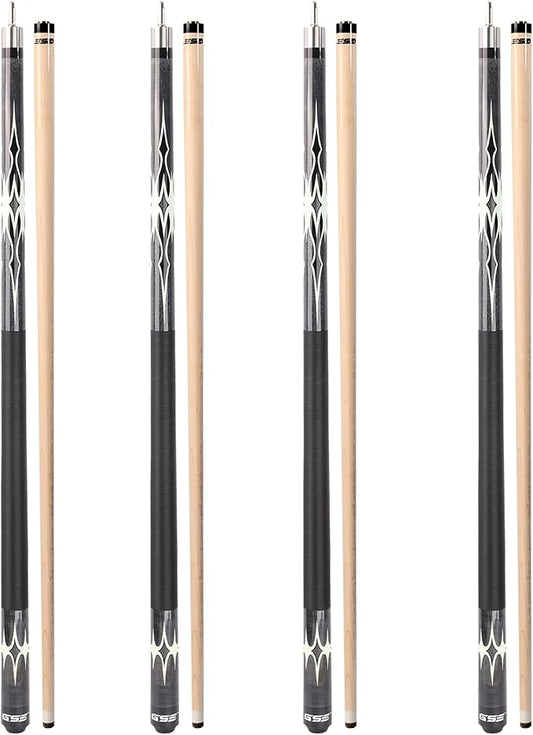 GSE Games & Sports Expert 58" 2-Piece Canadian Maple Hardwood Billiard Pool Cue Sticks for Men/Women, House or Commercial/Bar Use (Several Colors, Weight 18oz, 19oz, 20oz, 21oz Available)