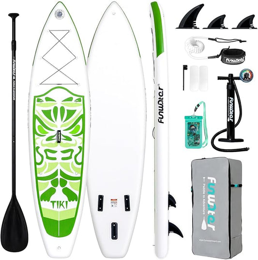 FunWater Inflatable Ultra-Light Stand Up Paddle Board for All Skill Levels with Premium SUP Paddleboard Accessories,Non-Slip Comfort Deck for Youth & Adults