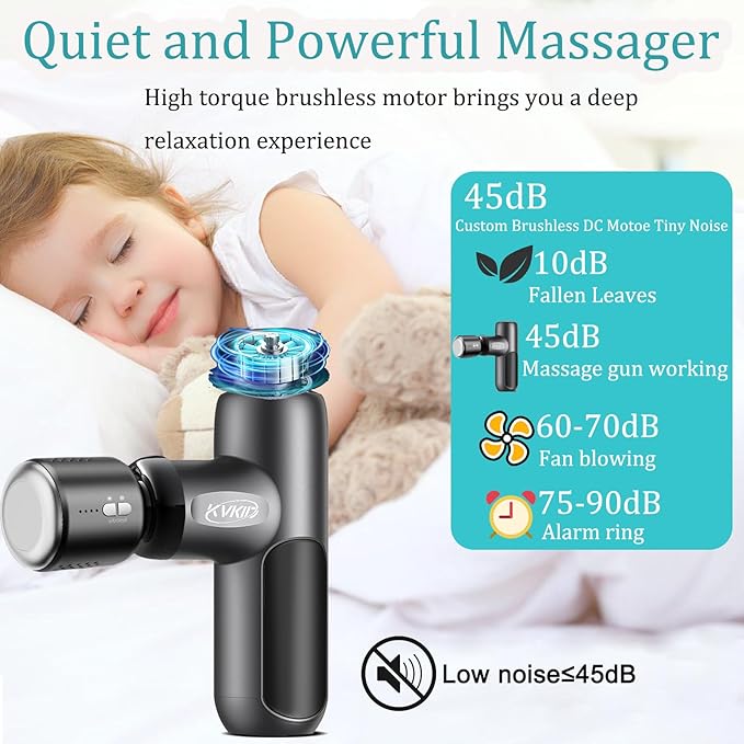 Mini Massage Gun with Heat and Cold Head, Percussion Muscle Massager with 4 Attachments, Portable Hand Held Massager Gun for Pain Relief, Rechargeable Small Massage Gun for Office, Home, Athletes