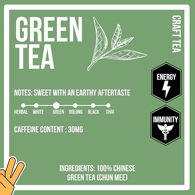 Revival Tea Company Green Tea - Signature Green Tea Made from 100% Chun Mee Tea - 24 Tea Bags