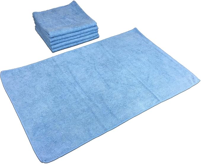 Arkwright Microfiber Gym Towel - Bulk Case of 180 - Super Soft, Quick Dry Workout Sweat Towels, 300 GSM Lightweight & Absorbent for Sports, Working Out, Yoga, and Spa, 16 x 27 in, Blue