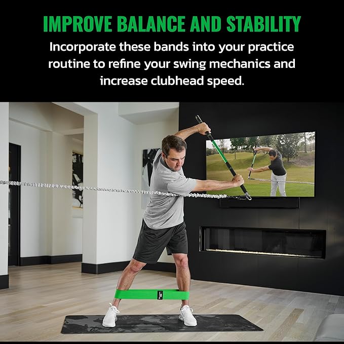 GolfForever Mini Bands Proven by Golfer Scottie Scheffler | Golf Training Premium Fitness Bands | Premium Golf Training Aid to Improve Strength Flexibility & Swing Posture | 3 Resistance Levels | 3pcs