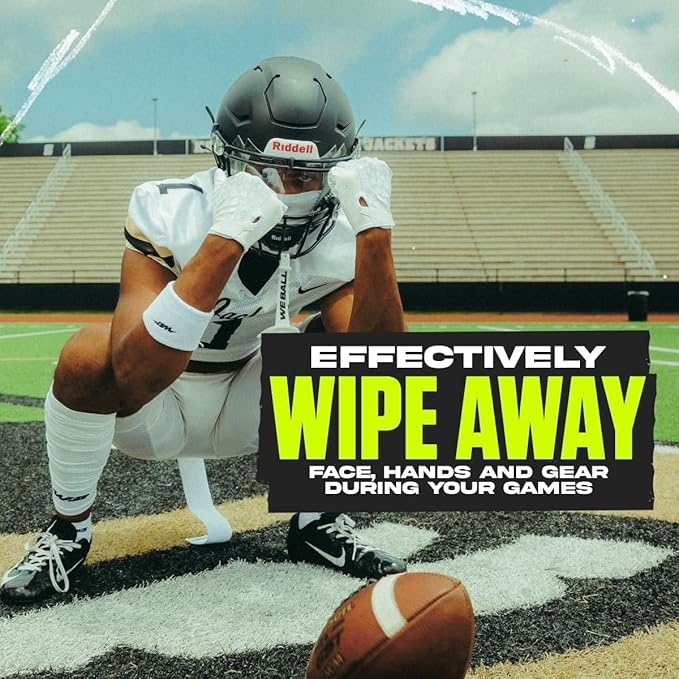 Streamer Football Towel, Sports Towel with Hook and Loop Fastener to Clean Football Visor and Gloves (Seattle Green, Adult)