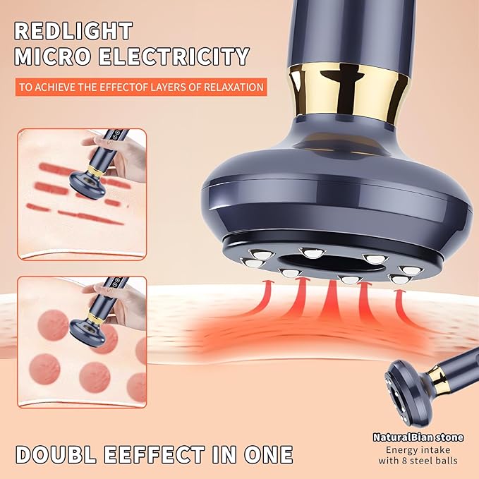 Electric Handheld Cellulite Massager -12 Adjustable Suction Modes for Anti-Cellulites Massage Therapy, Rechargeable Cordless Cellulite Remover Tool for Legs/Belly/Thighs/Arms/Butt(Green)