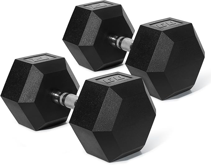 RitFit 5-650 LBS PVC Encased Hex Dumbbell Sets with Optional Rack for Home Gym, Hand weight with Chrome Handle for Strength Training, Workouts