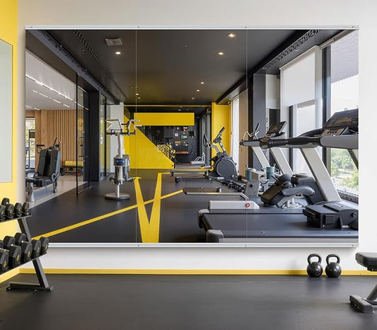 Home Gym Mirror - 80x40 Inch,3PCS Frameless Tempered Glass Full Body Mirror for Wall Mount - Ideal for Yoga, Workout, Bedroom, Dance Studio (Silver)