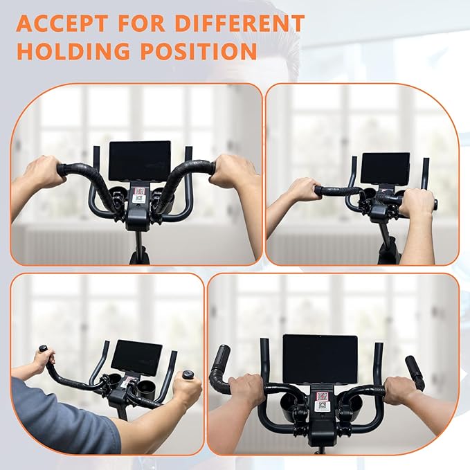 Handlebar Extender for Peloton Indoor Exercise Bikes, 1 Pair of Ultimate Handlebar Extension of Peloton Accessories (Sheep-horn (with Black Tapes & Grips))