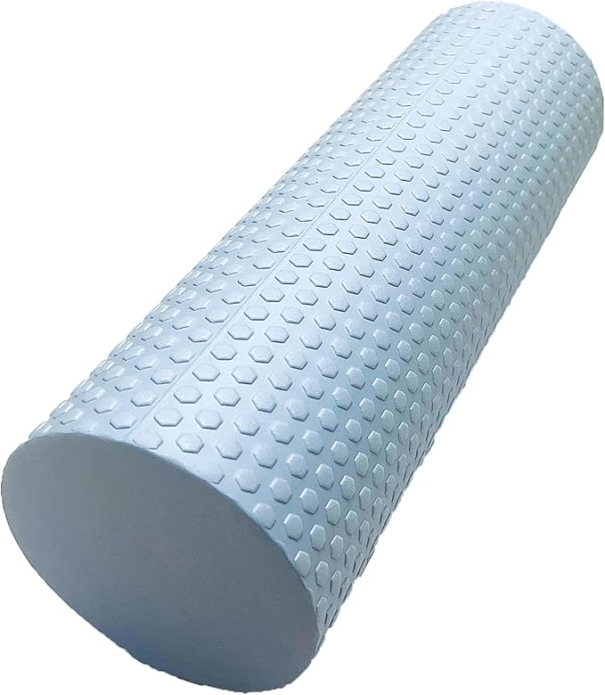EVA Massage Roller, Recovery Foam Roller, Medium Density Light Blue Trigger Point Massage Roller for Deep Tissue Excercise, Physical Therapy, Muscle Restoration, 12" X 4" Round