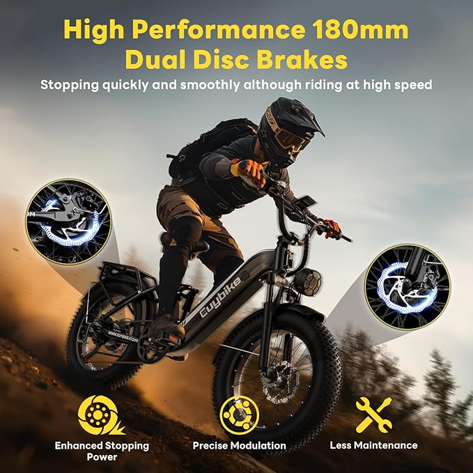 Electric Bike for Adults 1400W Peak, 48V 20AH(960WH) Removable Battery, 20"x4" Fat Tire Full Suspension 80 Miles Range Step-Thru 30+MPH Hunting Ebike, 7-Speed Dual Brakes Electric Bicycle
