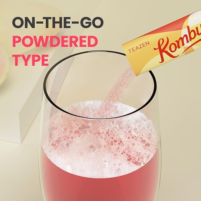 TEAZEN Mango Guava Kombucha Tea, Hydration Drink Mix, Sugar Free, Live Probiotics & Prebiotics, 30 Sticks, 5.29oz