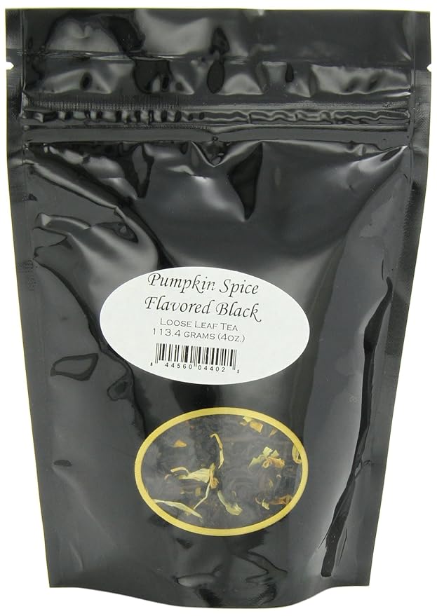 Pumpkin Spice Flavored Loose Leaf Black Tea Pouches - 4oz | Rooibos and Black Tea Blend | Natural Pumpkin and Cinnamon Notes | Cozy Autumn Tea | Small Batch | Fall Spiced Tea for Hot or Iced Use