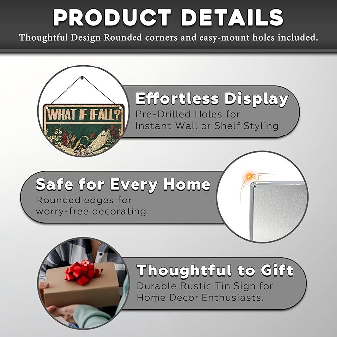 Dragonfly Vintage Tin Sign What If I Fall Metal Tin Sign for Home Bedroom 12 * 16inch