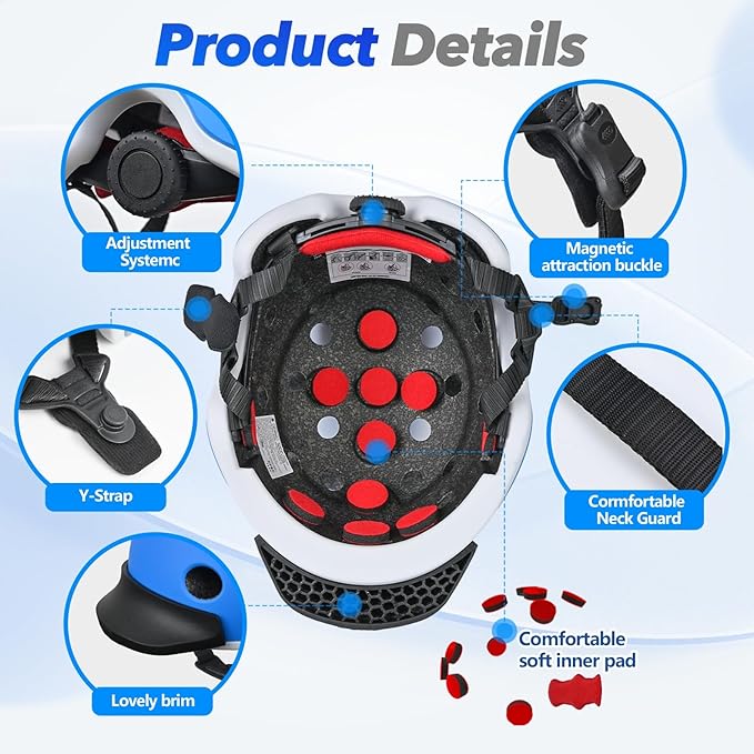 Kids Bike Helmet for 5-8-14 Kids Skateboard Helmet Boys Girls Child Youth Adjustable Lightweight Ventilation and Multi-Sports Scooter Cycling Roller Balance Bike