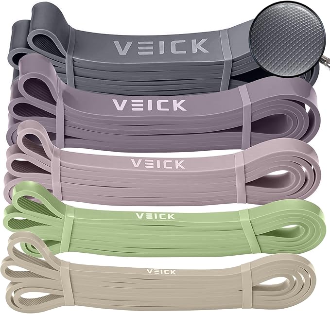 VEICK Resistance Bands for Working Out, Exercise Bands, Workout Bands, Pull Up Assistance Bands, Long Heavy Stretch Bands Set for Men and Women, Power Weight Gym at Home Fitness Equipment