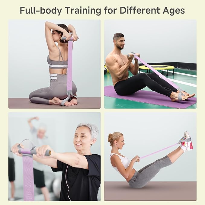 Fabric Resistance Band with Handles, 120lb Full-Body Excercise Band, Non-Slip Elastic Bands for Strength Muscle Training, Stretch Band Workout Equipment for Leg Arm Chest Core Wrist Ankle