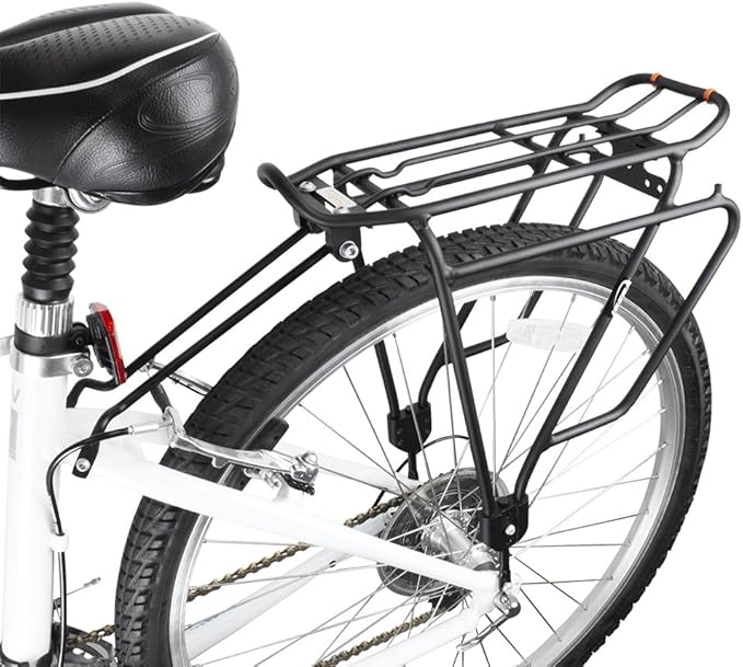 Ibera Bike Rack - Bicycle Touring Carrier Plus+ for Disc Brake/Non-Disc Brake Mount, Fat Tire Bikes, Frame-Mounted for Heavier Top & Side Loads, Height Adjustable for 26"-29" Frames