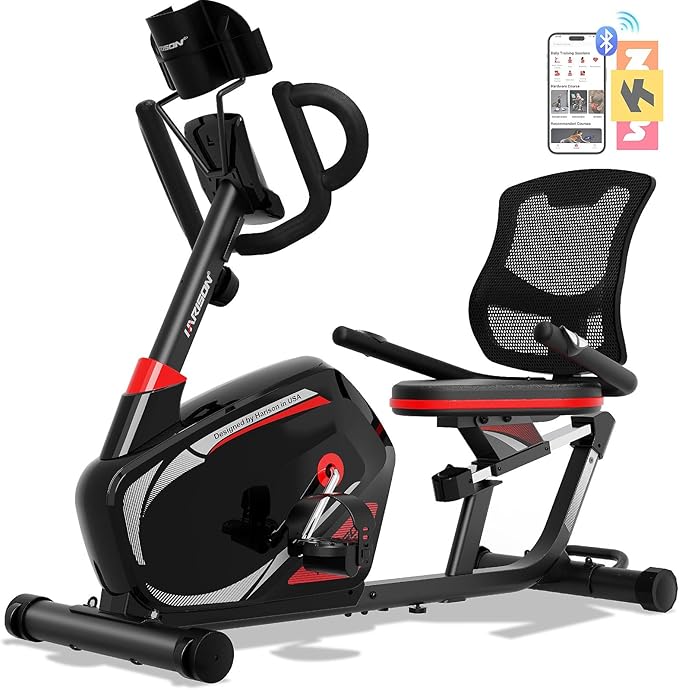 HARISON Pro Recumbent Exercise Bike 400 lbs Capacity, Magnetic Recumbent bike for Adult and Seniors, Recumbent Stationary bike for Home with Smart Bluetooth App, 2 in 1 LCD Monitor and Tablet Holder