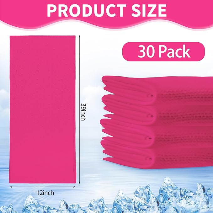Honoson Cooling Towel Bulk - Neck & Face Cool Chilly Towels Microfiber Breathable Sport Sweat Rag for Gym, Yoga, Travel, Camping, Running, Outdoor