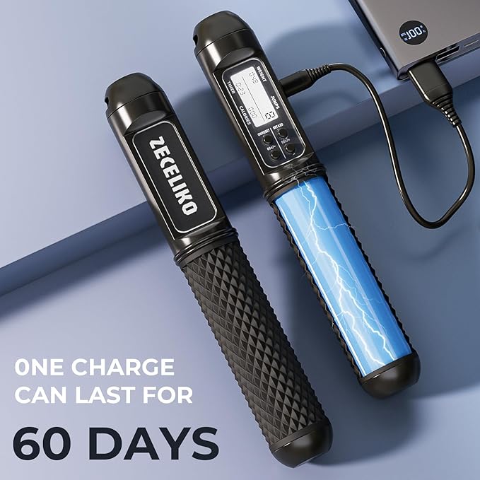 Smart Jump Rope with LED Display and Jump Counter, Weighted Cordless Design for Home Gym & HIIT, Adjustable Steel Wire for Fitness, Tracks Jumps, Calories & Time, for Men, Women & Kids